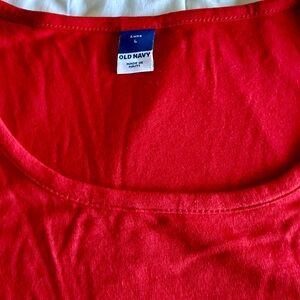 Old Navy Luxe Crew Neck Short Sleeve Tee | Red | Large